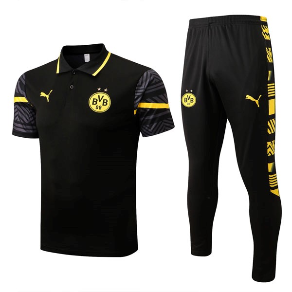 Polo Borussia Dortmund Conjunto Completo 2022/23 Negro